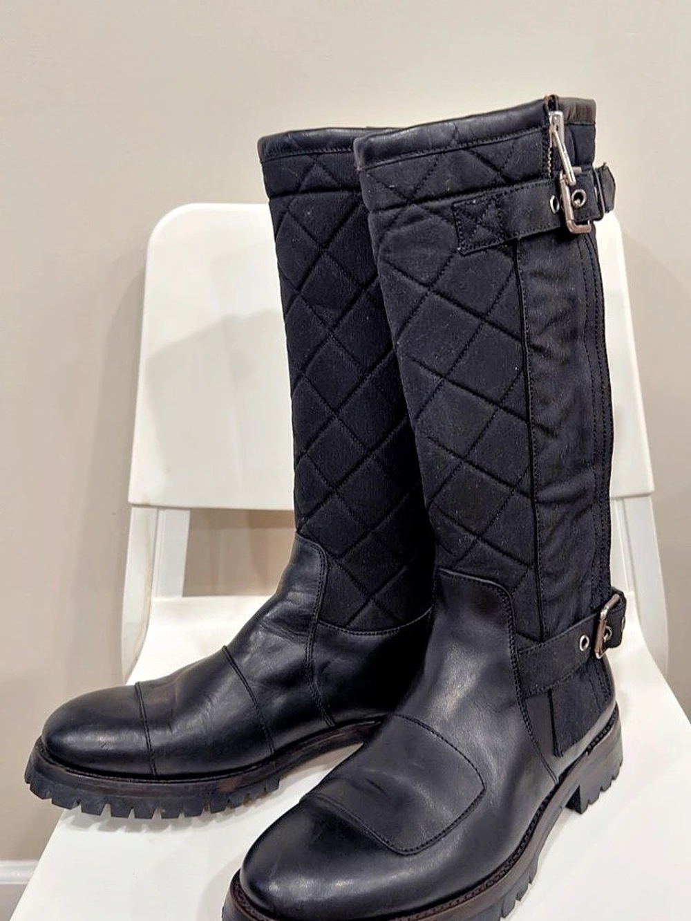 Ralph Lauren Black Leather Tall Boots